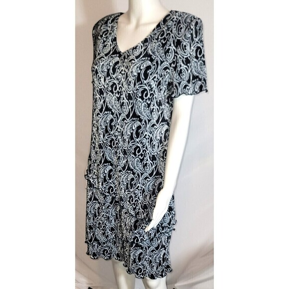 Connected Apparel Asymmetrical Layered Dress - Size 12 - Picture 3 of 9